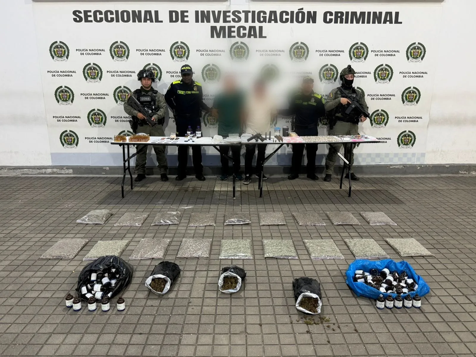 Operativo en Galería Santa Elena de Cali deja dos capturados y un millonario cargamento de drogas incautado